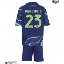 Otroški Nogometni dresi Ajax Steven Berghuis #23 Gostujoči 2025-26 Kratek Rokav (+ Kratke hlače)